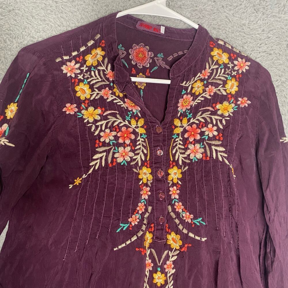 Johnny Was womens long sleeve embrioudered button blouse top boho Cupra Small - Picture 6 of 9